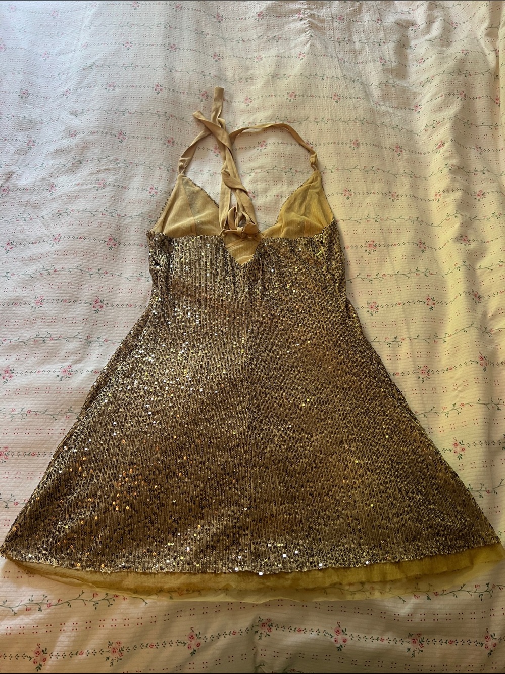 Free People Gold Sequin Mini Slip Dress - Picture 6 of 9